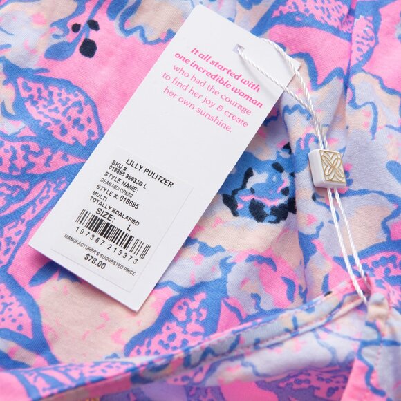 Lilly Pulitzer Dean Midi Dress Cotton Multi Totally Koalafied Pink Blue Large - Picture 4 of 7